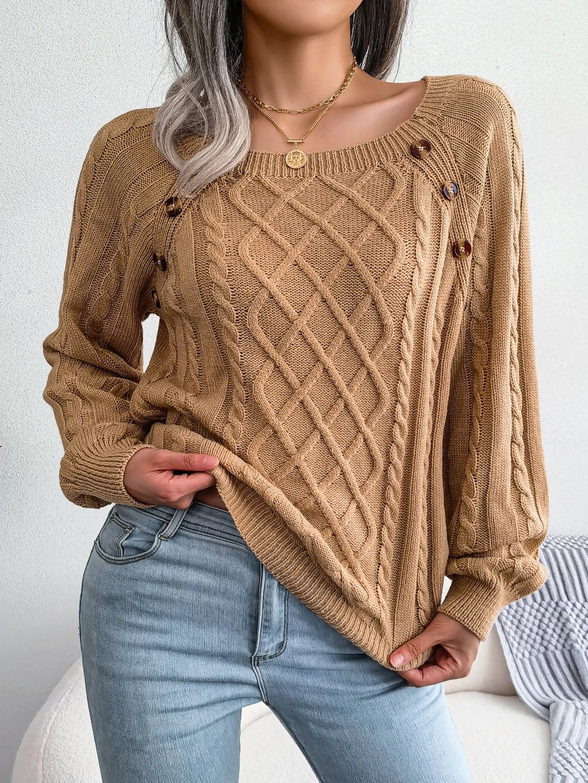 Bellamy™ | Diamond Cable Knit Pullover