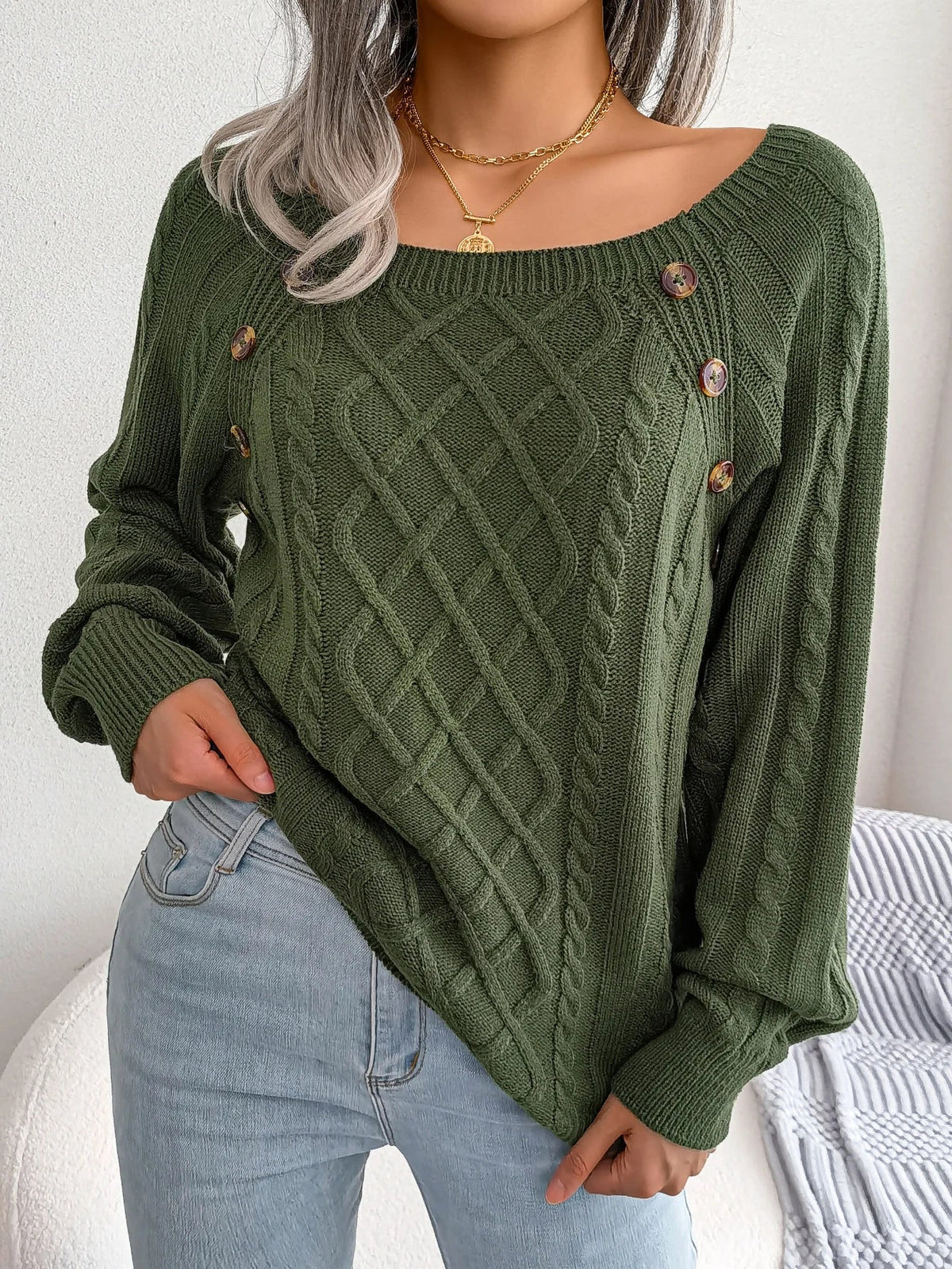 Bellamy™ | Diamond Cable Knit Pullover