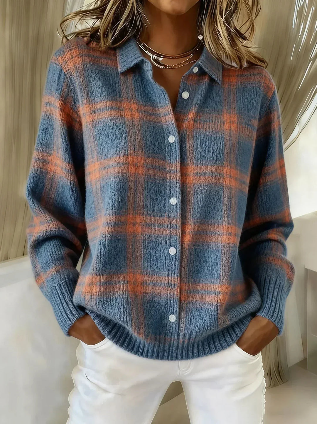Autumn™ | Plaid Knit Cardigan