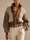 Blythe™ | Color Block Cable Knit Jacket