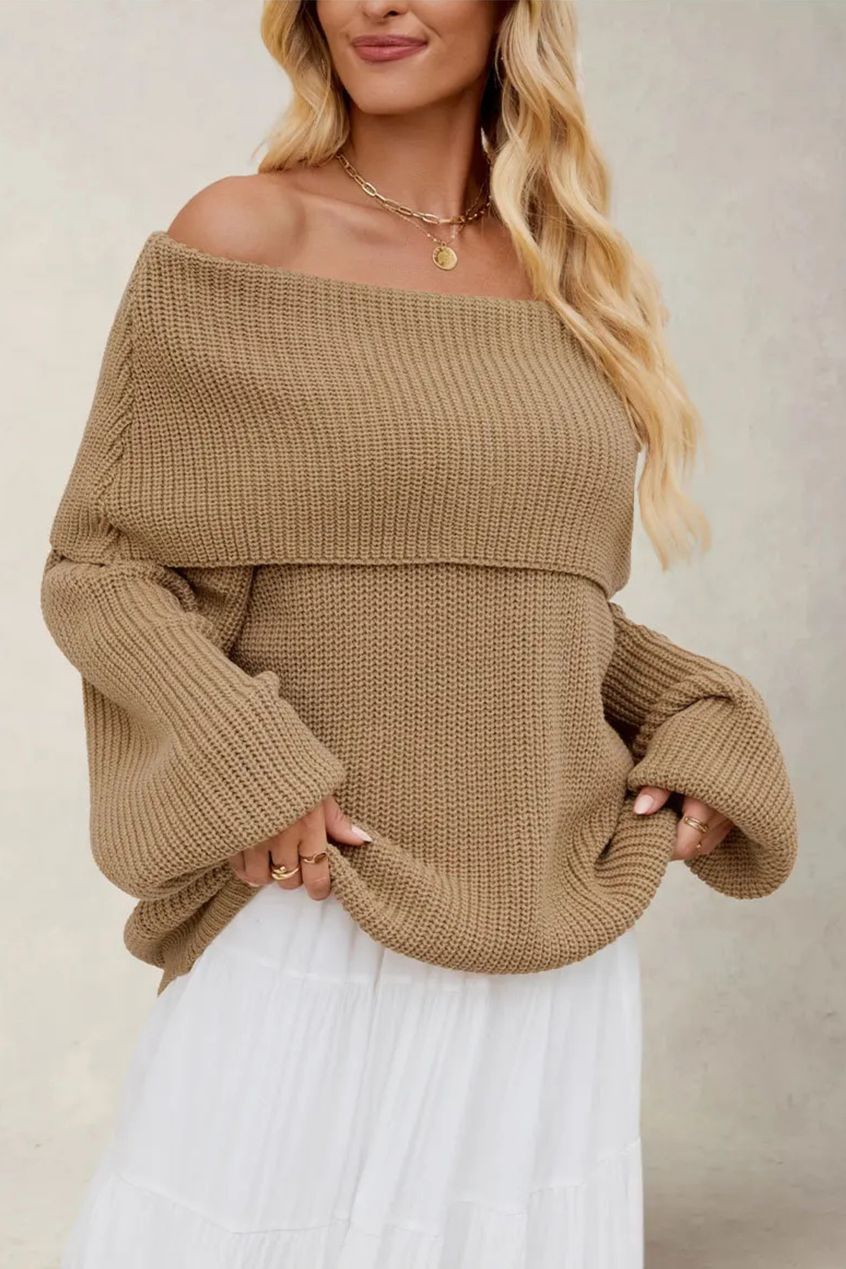 Leona™ | Off-Shoulder Knit Pullover