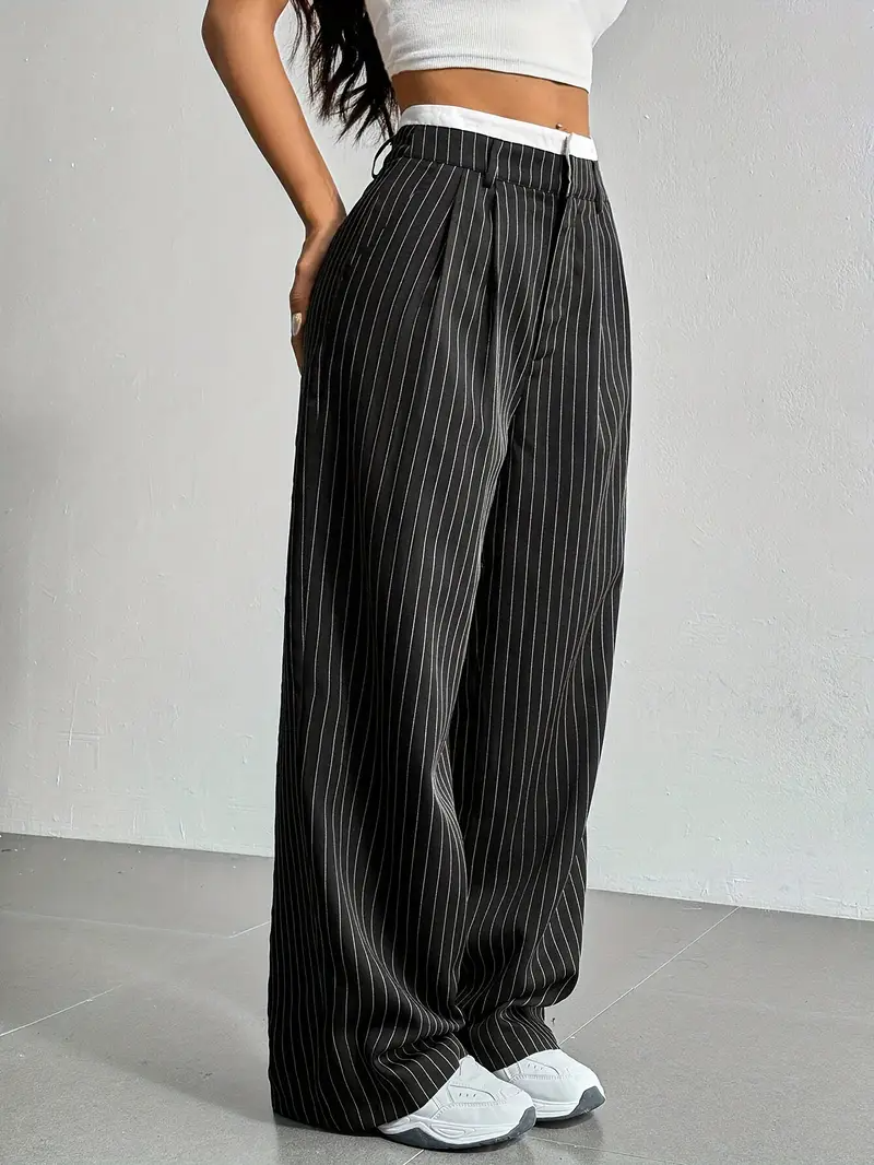 Waveline™ | Pinstripe Wide-Leg Trouser