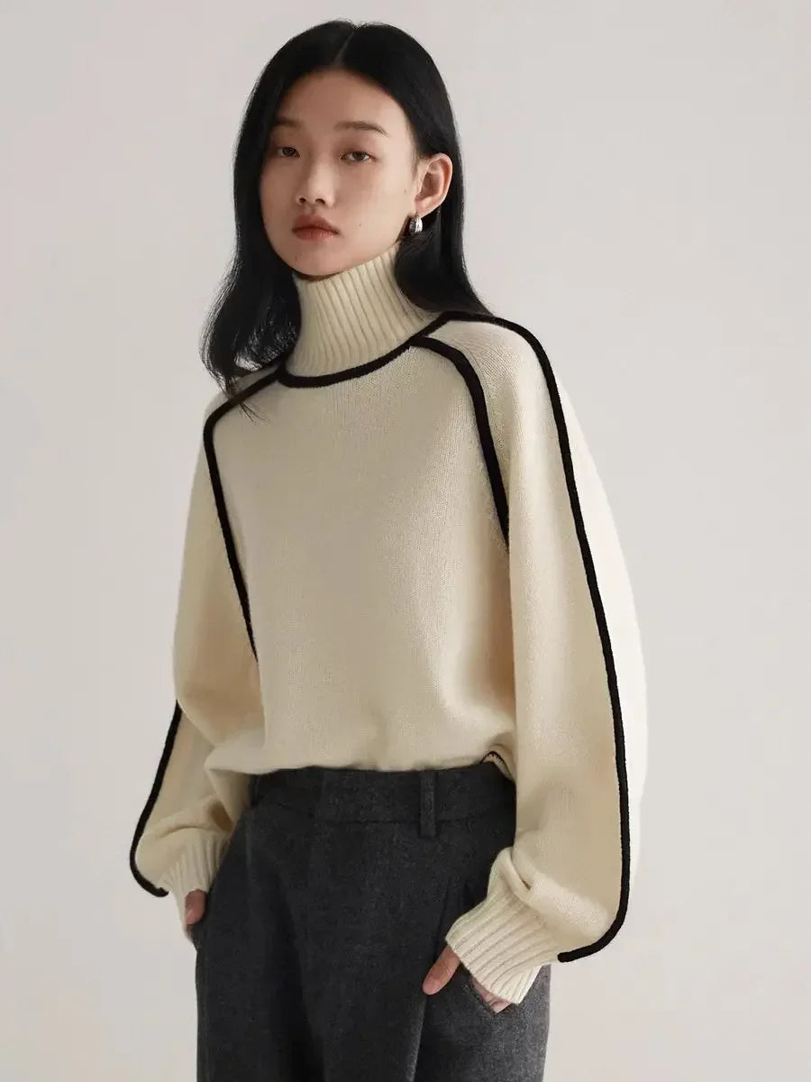 Essence™ | Contrast Knit Turtleneck