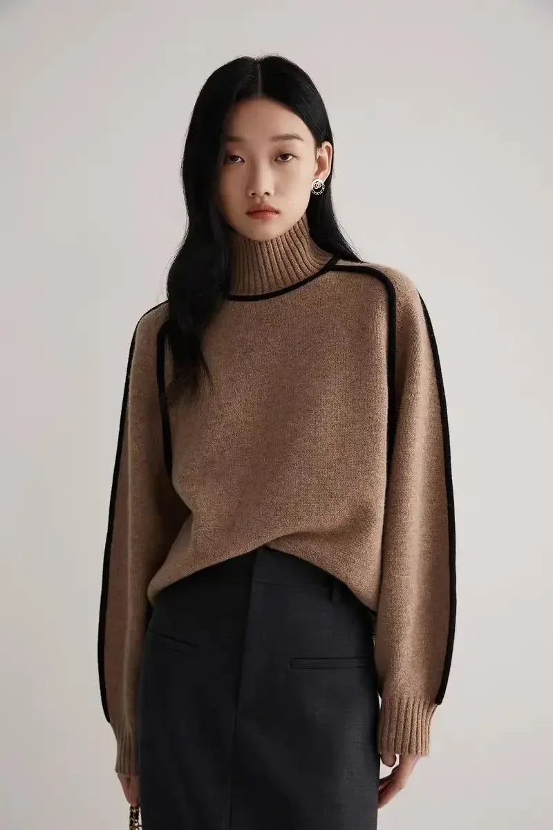 Essence™ | Contrast Knit Turtleneck