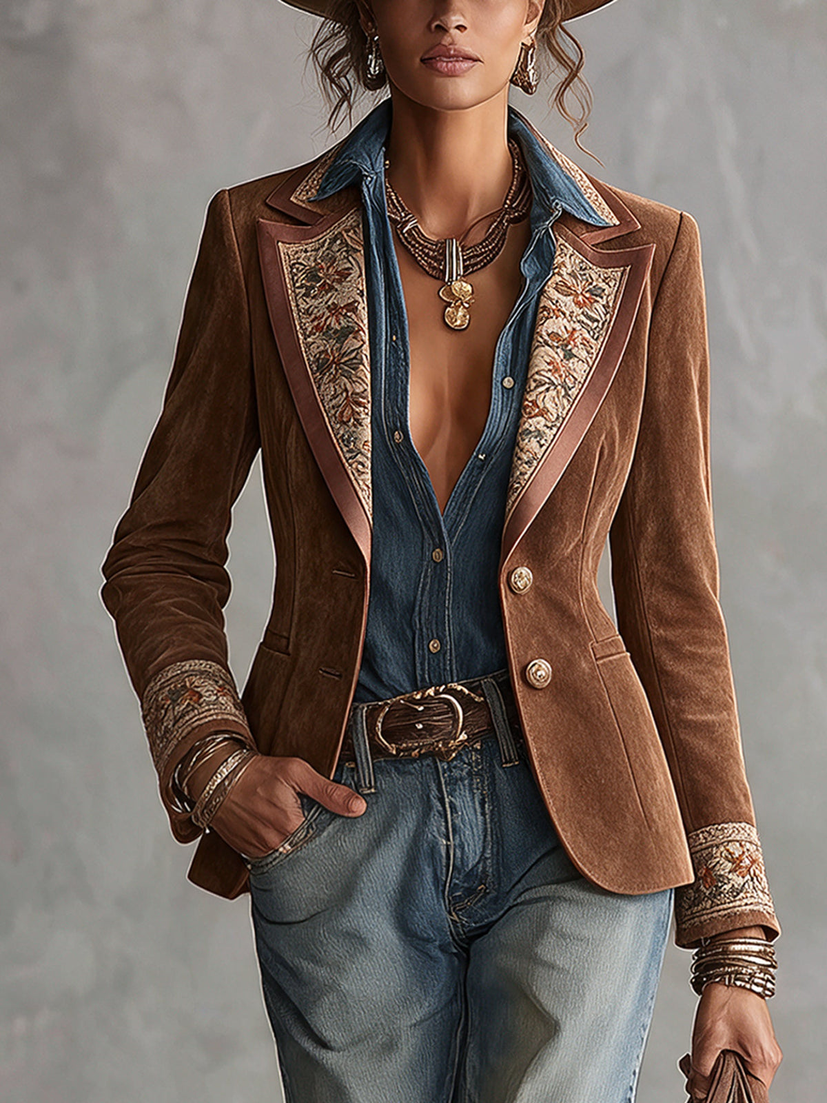 Rowan™ | Faux Suede Vintage Blazer