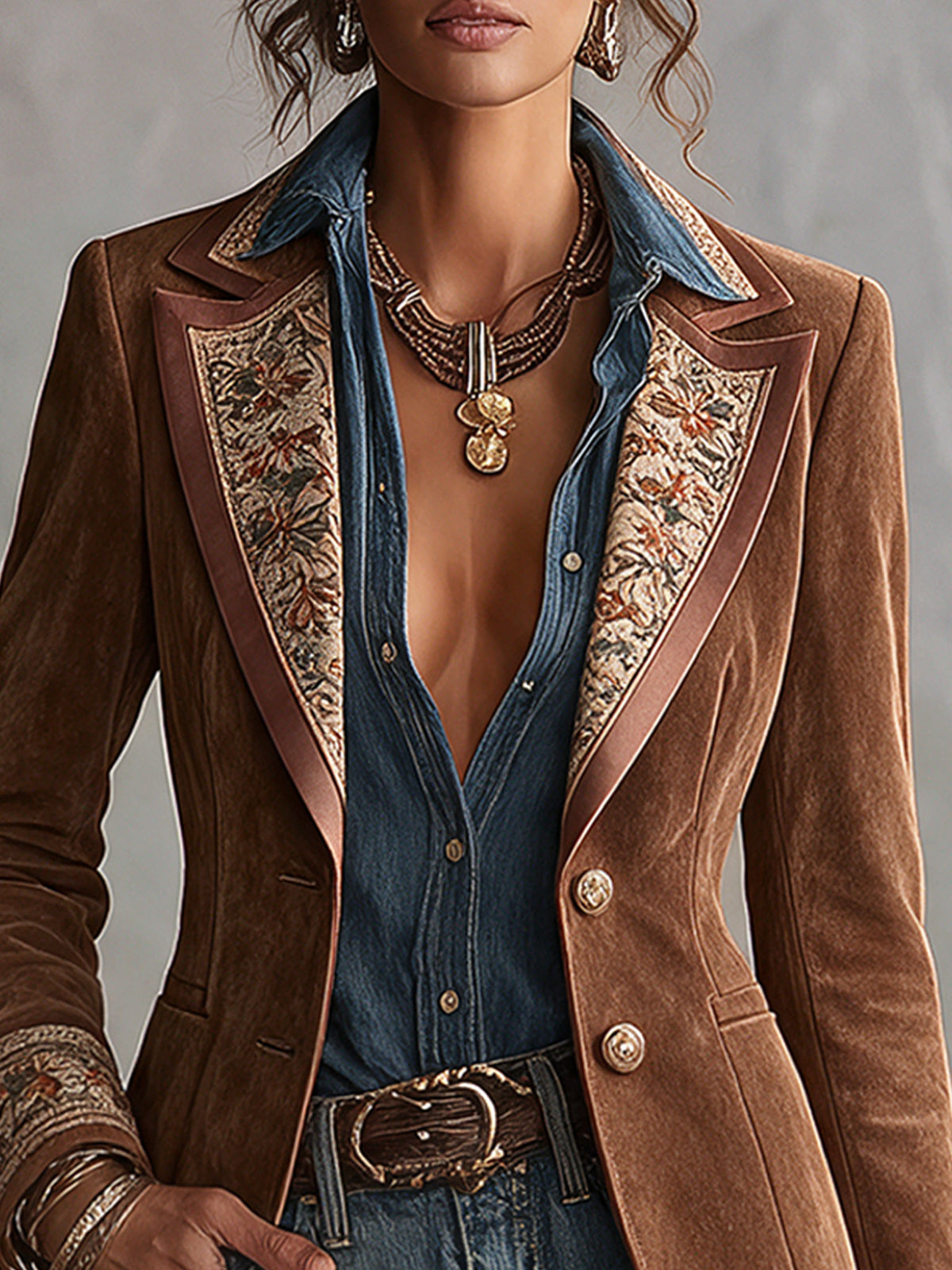 Rowan™ | Faux Suede Vintage Blazer