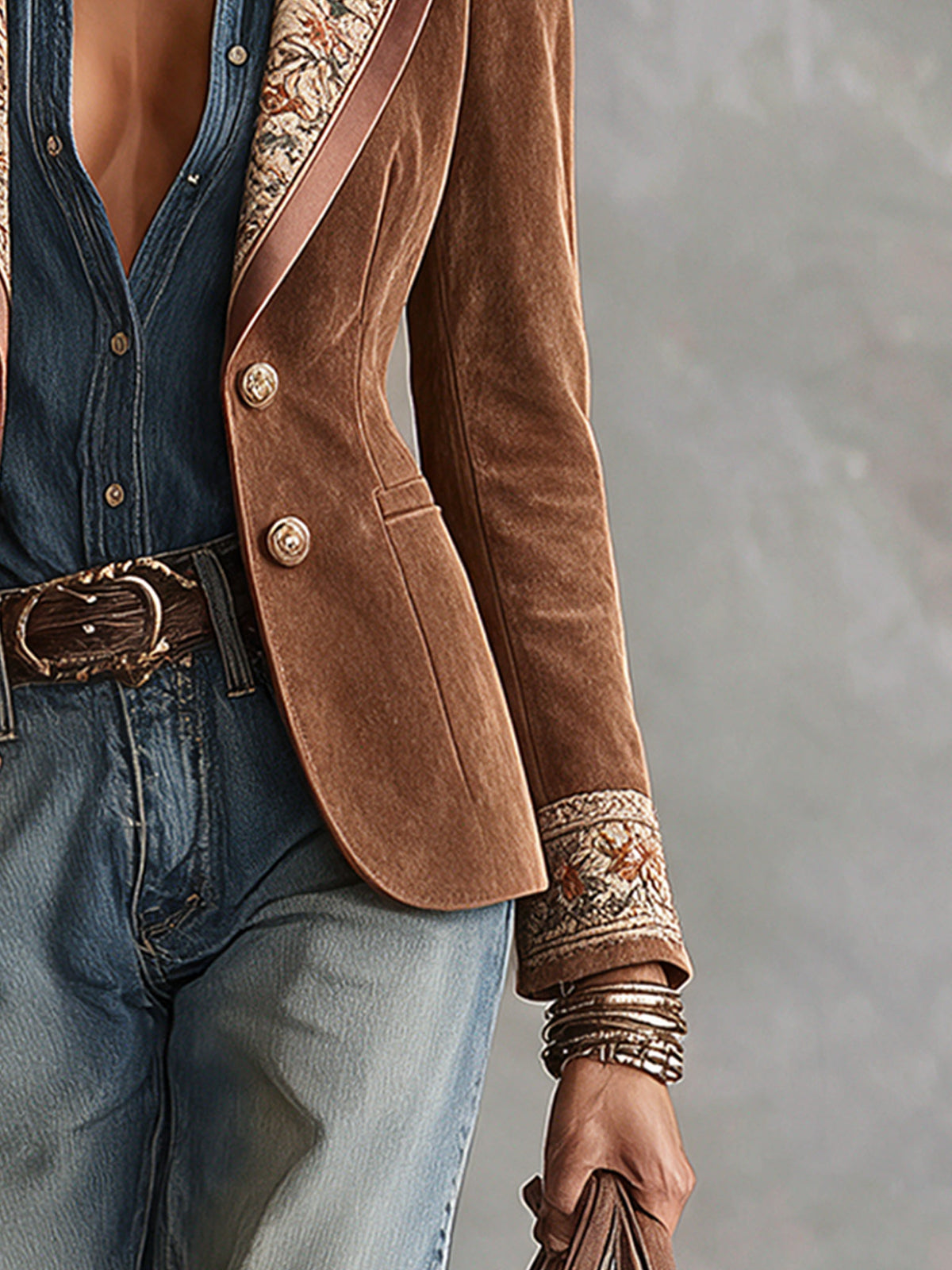 Rowan™ | Faux Suede Vintage Blazer