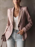 Rosalind™ | Dusty Pink Embroidered Blazer