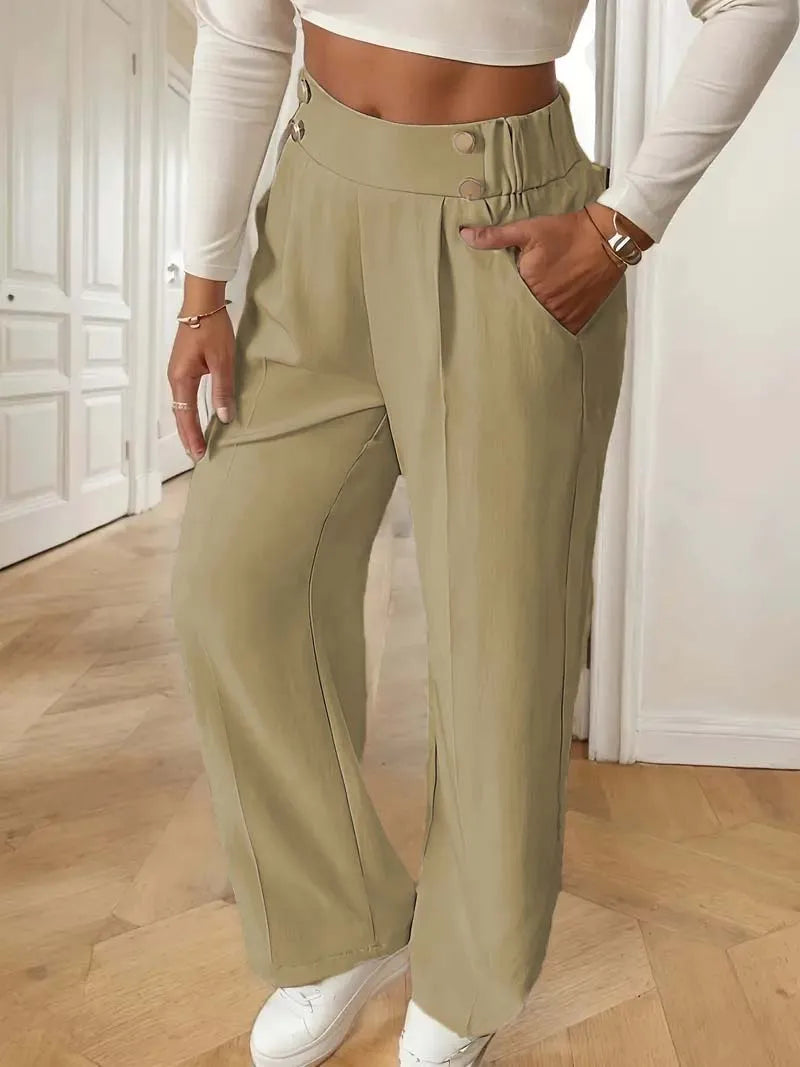 Margaux™ | Button-Waist Wide-Leg Pant