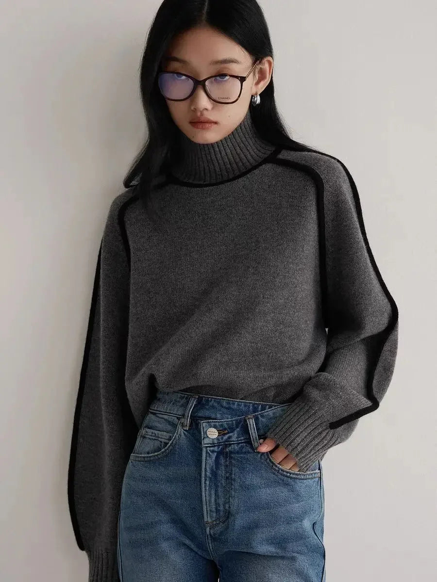 Essence™ | Contrast Knit Turtleneck