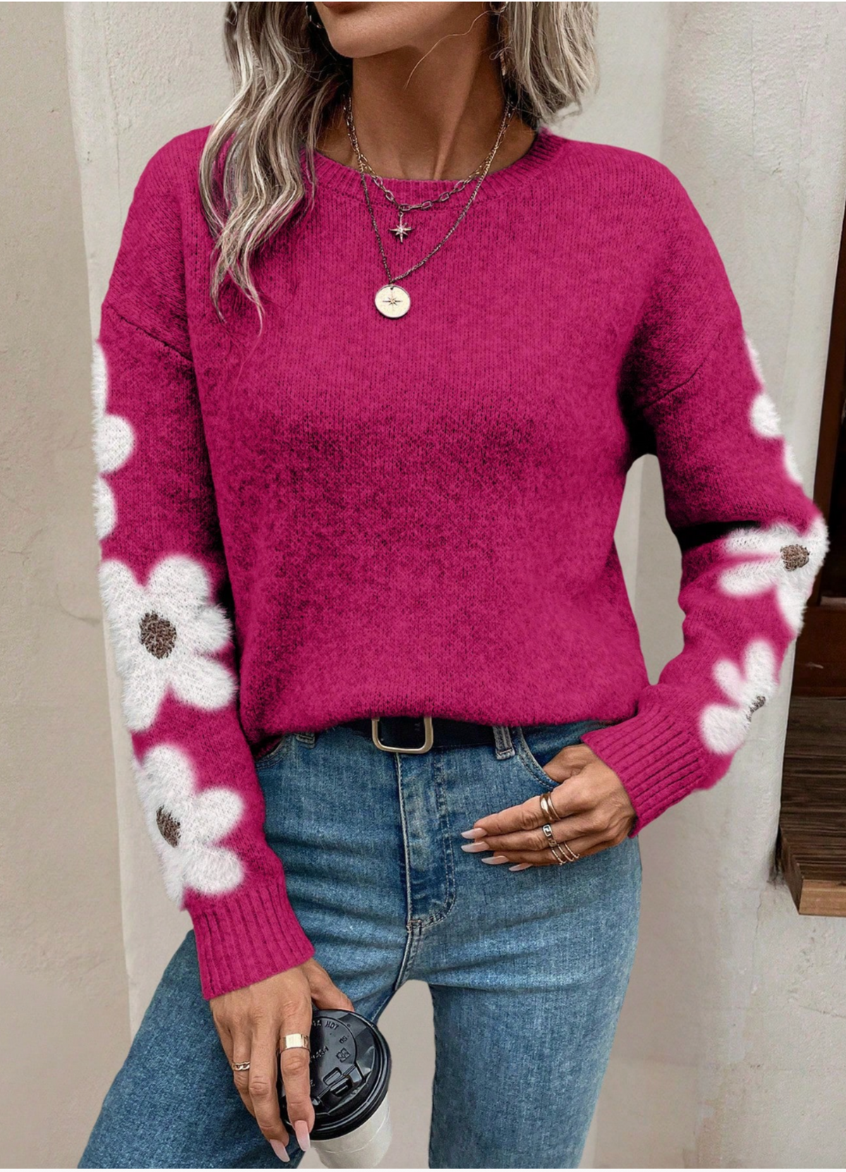 Daisy™ | Floral Appliqué Knit Sweater