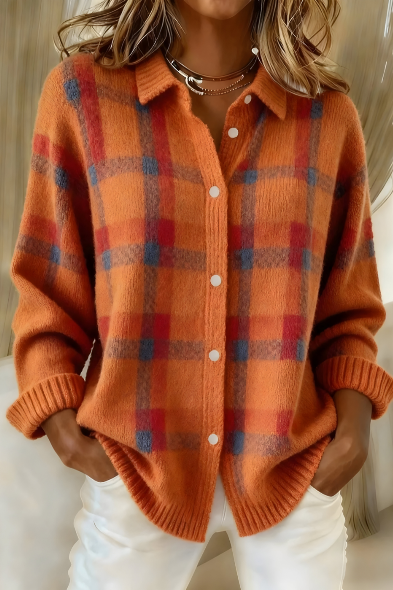 Autumn™ | Plaid Knit Cardigan