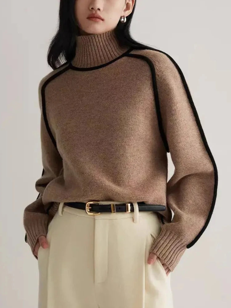 Essence™ | Contrast Knit Turtleneck