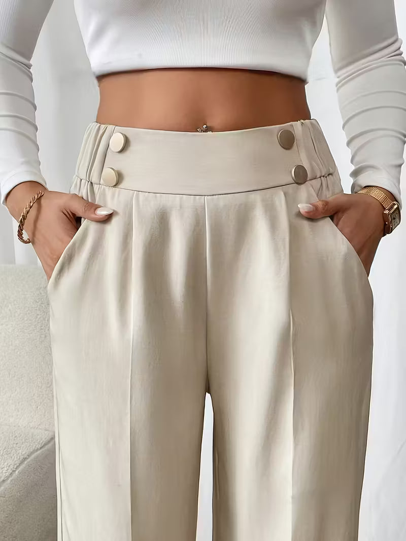 Margaux™ | Button-Waist Wide-Leg Pant