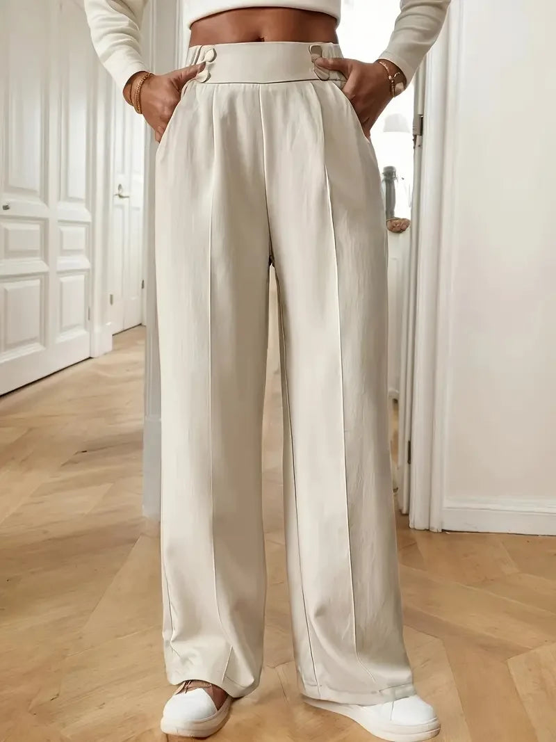 Margaux™ | Button-Waist Wide-Leg Pant