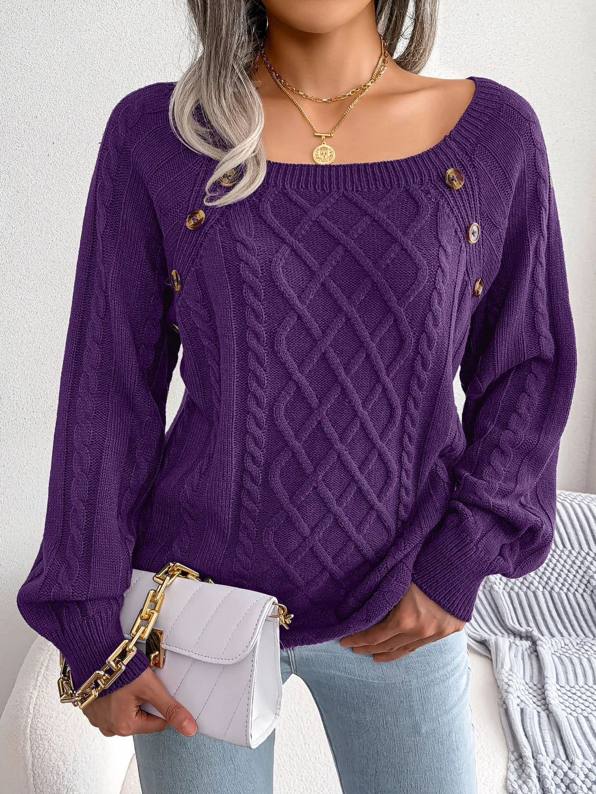 Bellamy™ | Diamond Cable Knit Pullover