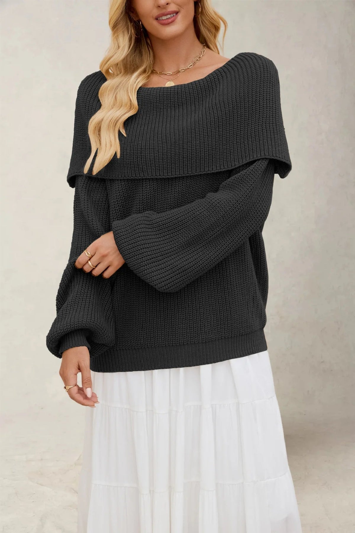 Leona™ | Off-Shoulder Knit Pullover