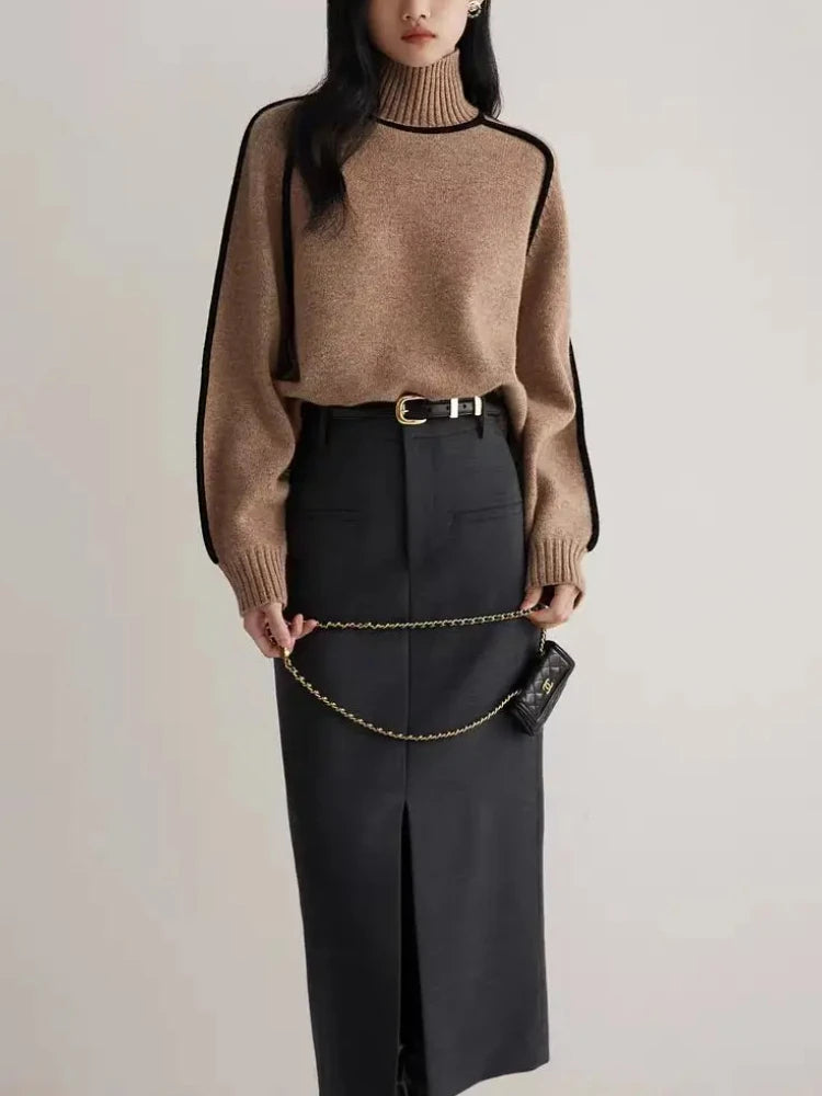 Essence™ | Contrast Knit Turtleneck
