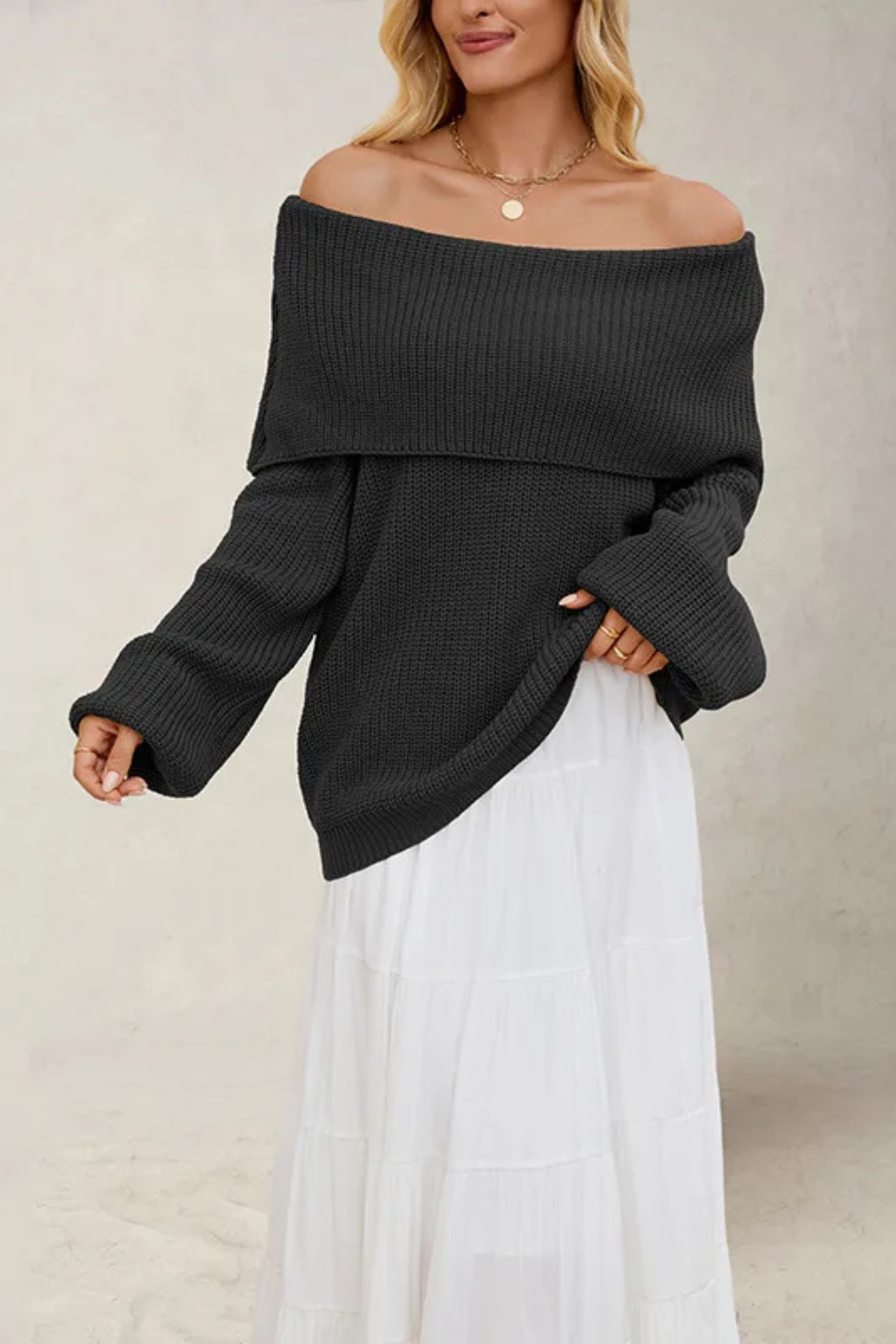 Leona™ | Off-Shoulder Knit Pullover