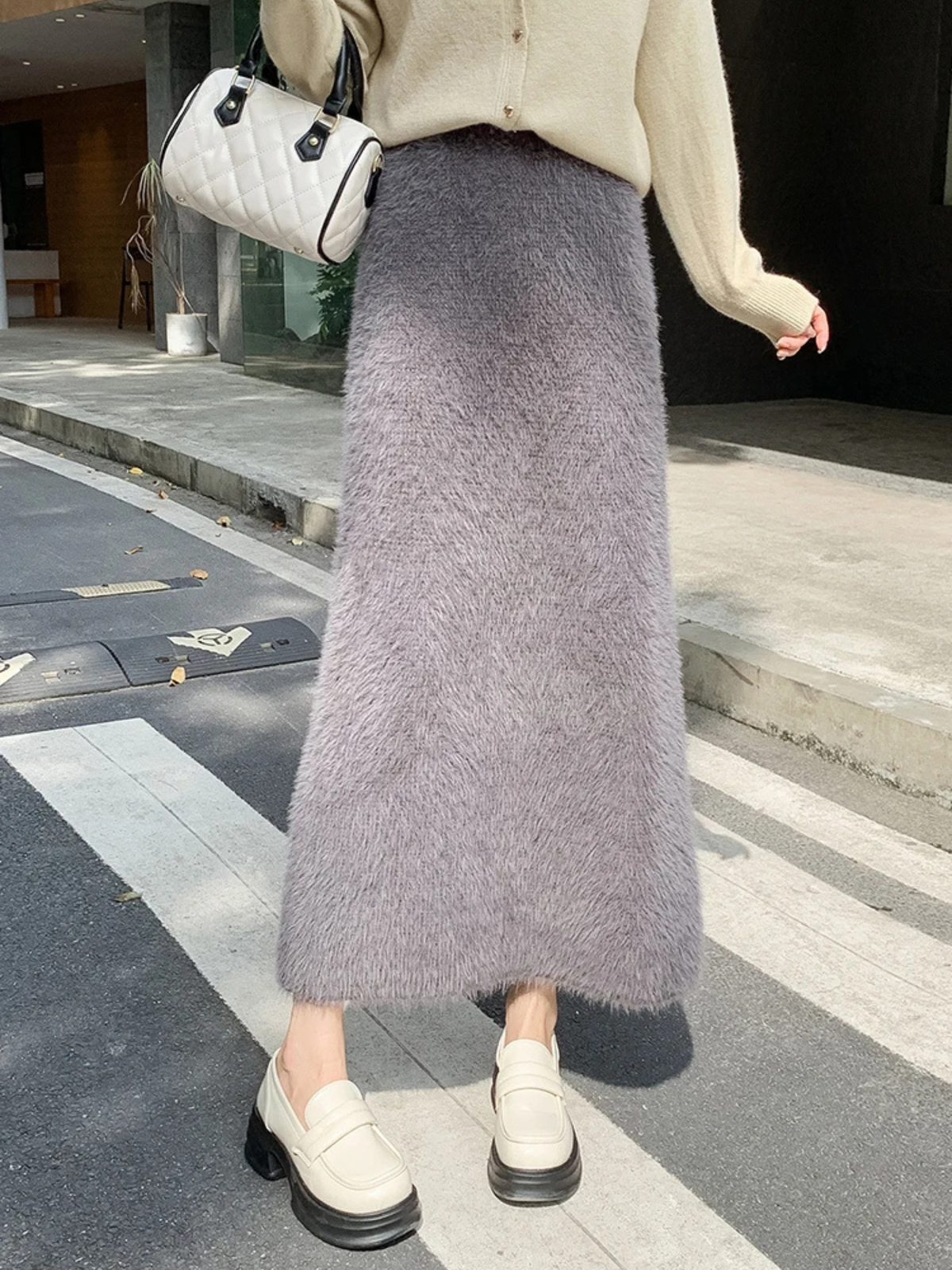 Clairmont™ | Faux Fur Maxi Skirt