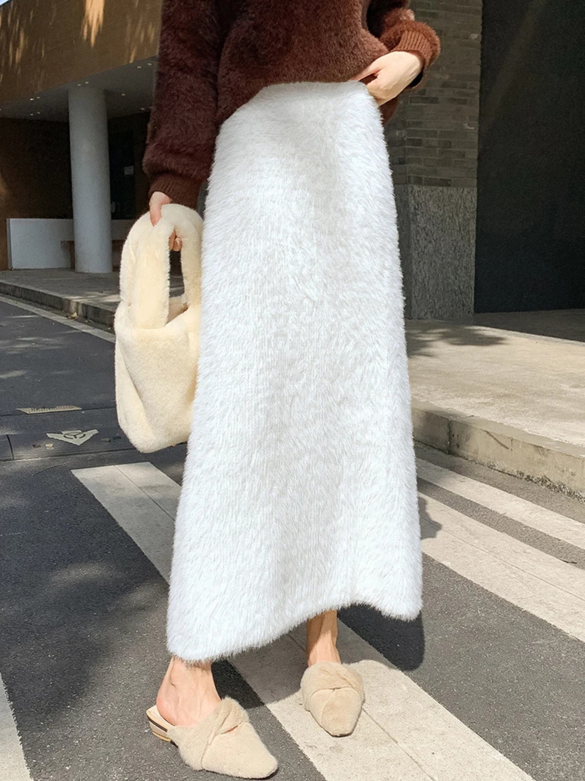 Clairmont™ | Faux Fur Maxi Skirt