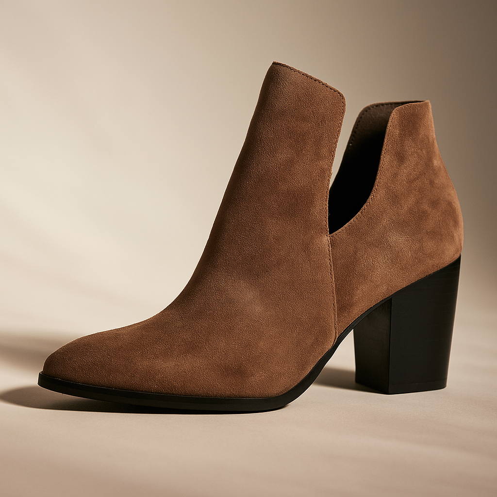 Valentina™ | Suede Block Heel Ankle Boots