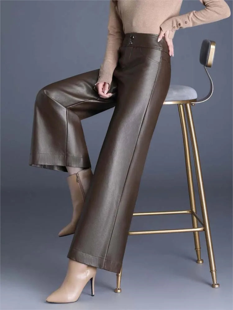 Empress™ | Wide-Leg Vegan Leather Pants