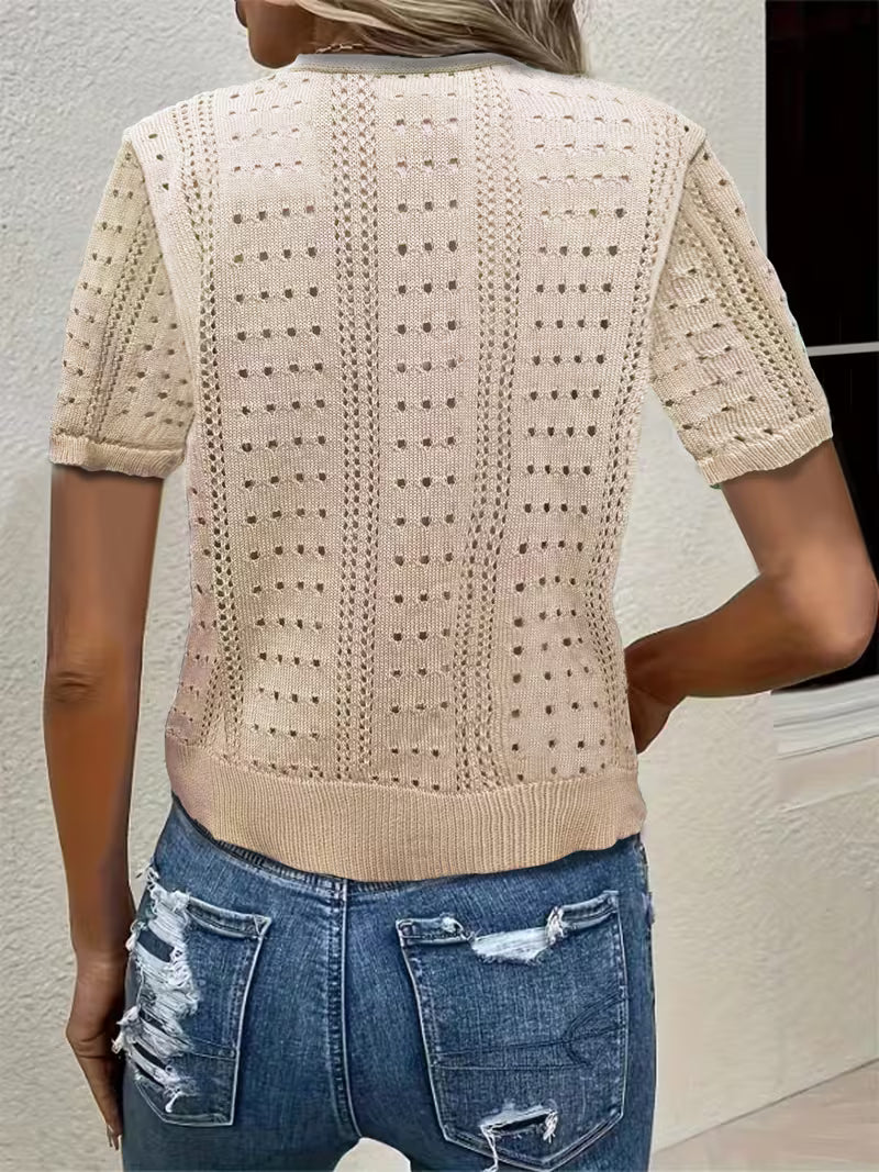 Mirelle™ | Pointelle Crop Cardigan