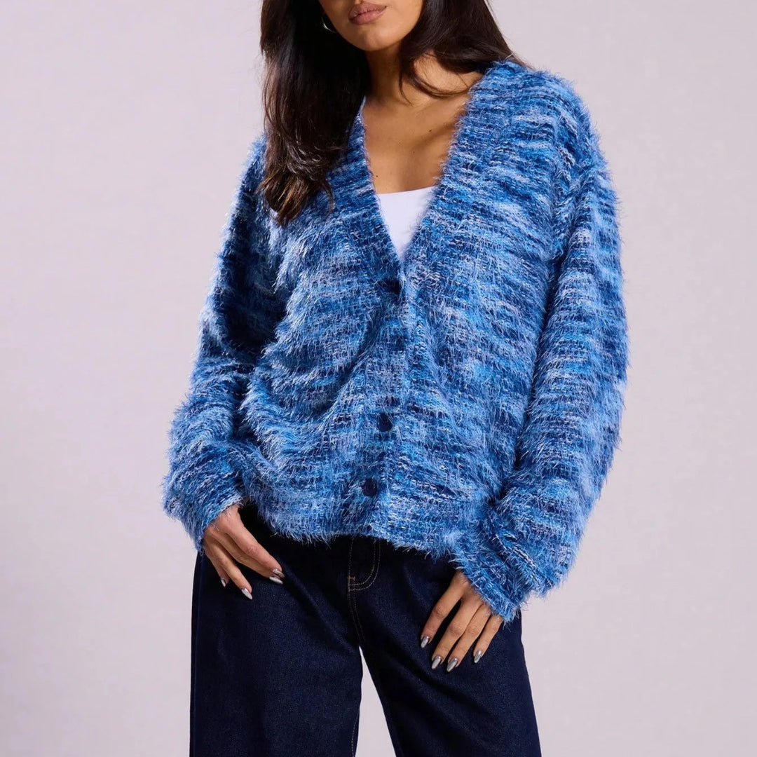 Clementine™ | Multicolor Fuzzy Knit Cardigan