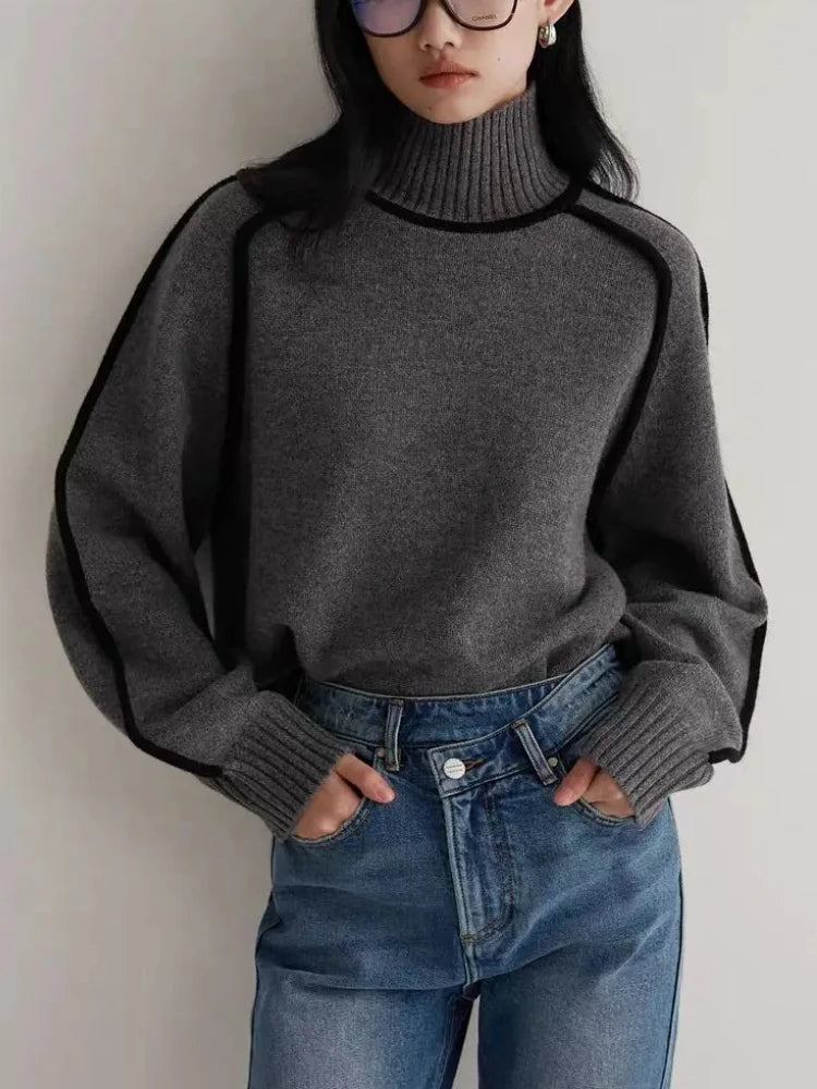 Essence™ | Contrast Knit Turtleneck