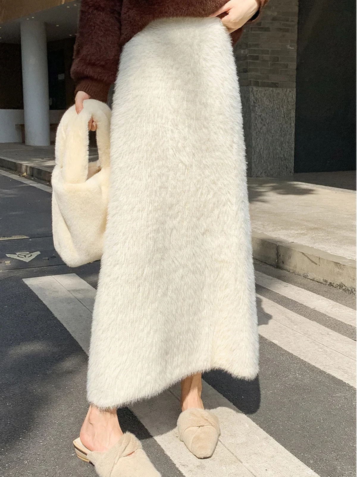 Clairmont™ | Faux Fur Maxi Skirt