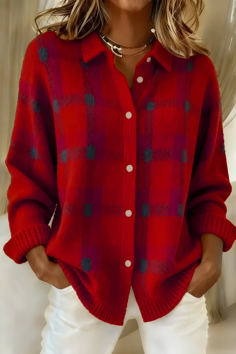 Autumn™ | Plaid Knit Cardigan