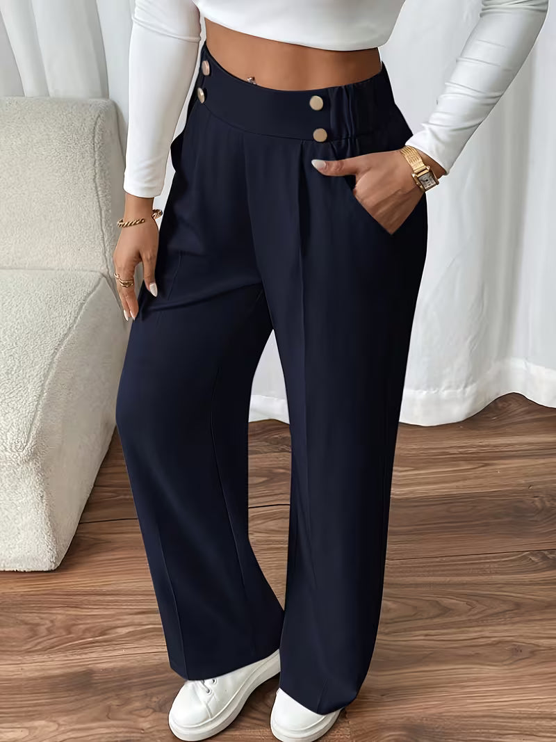 Margaux™ | Button-Waist Wide-Leg Pant