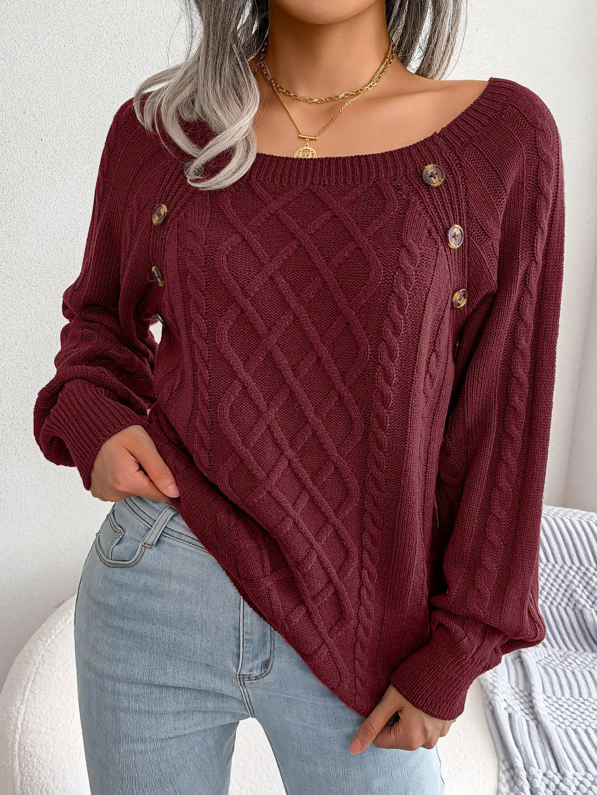 Bellamy™ | Diamond Cable Knit Pullover