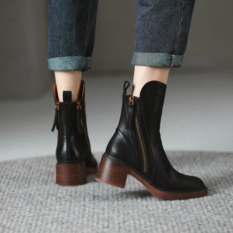 Avery™ | Classic Leather Ankle Boots