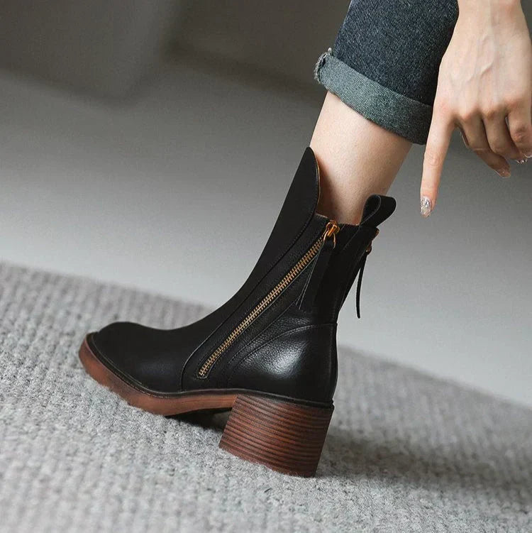 Avery™ | Classic Leather Ankle Boots