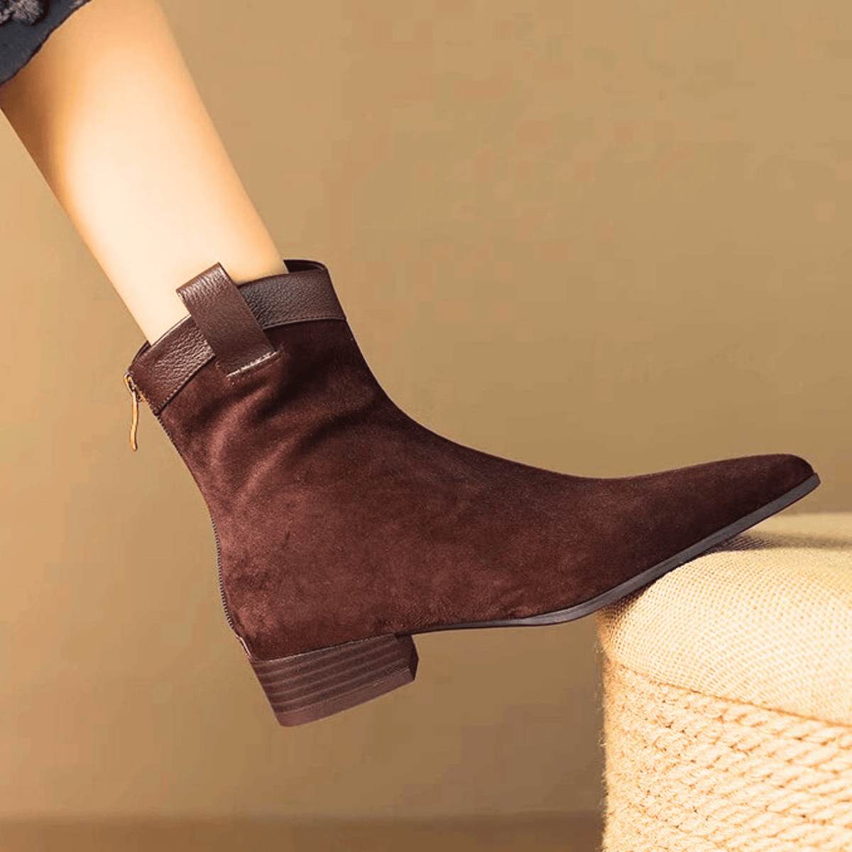 Camille™ | Suede Pointed Ankle Boots