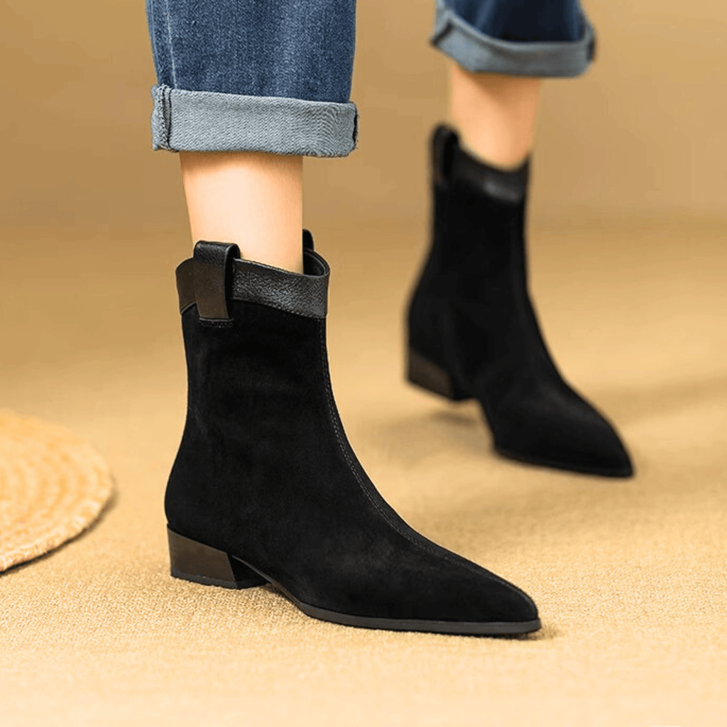 Camille™ | Suede Pointed Ankle Boots