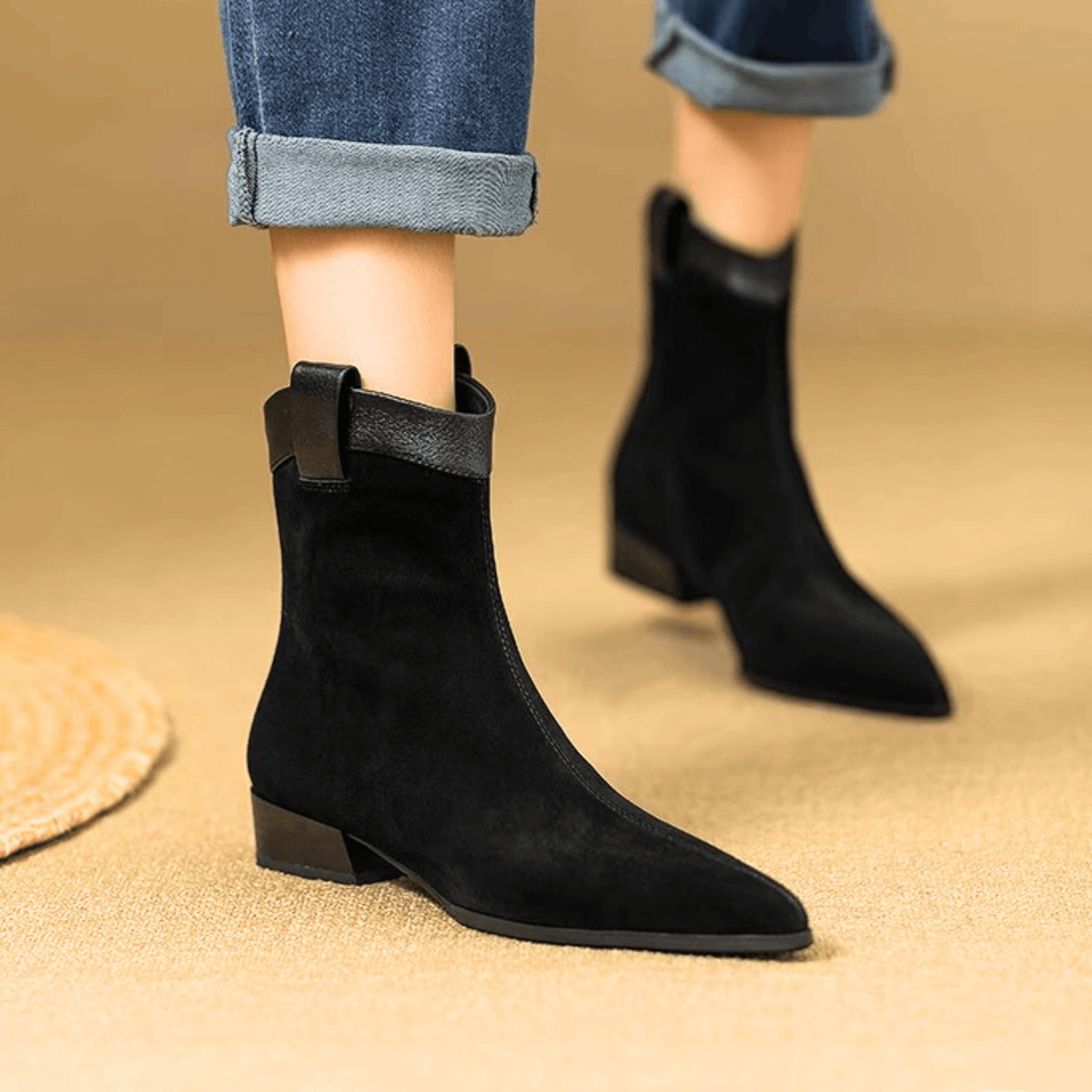 Camille™ | Suede Pointed Ankle Boots