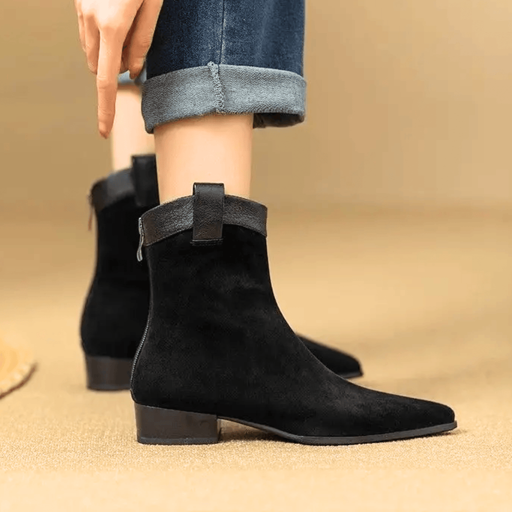 Camille™ | Suede Pointed Ankle Boots