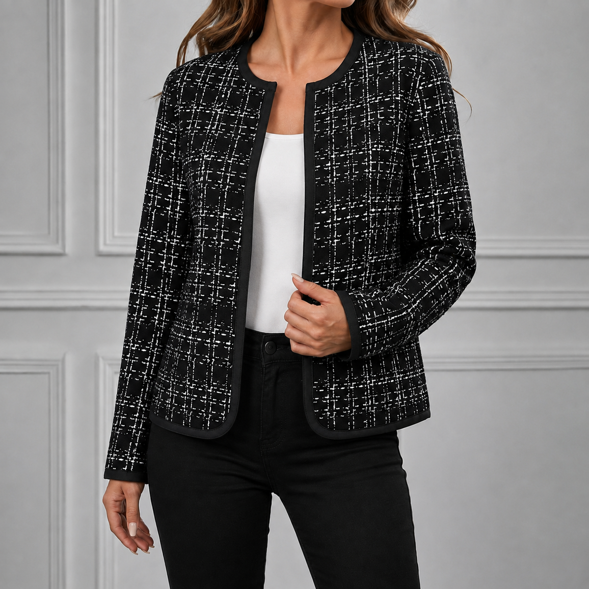 Margot™ | Tweed Open-Front Blazer