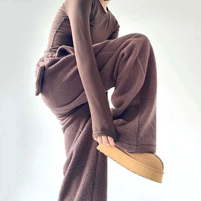 Brooke™ | Teddy Fleece Wide-Leg Sweatpants