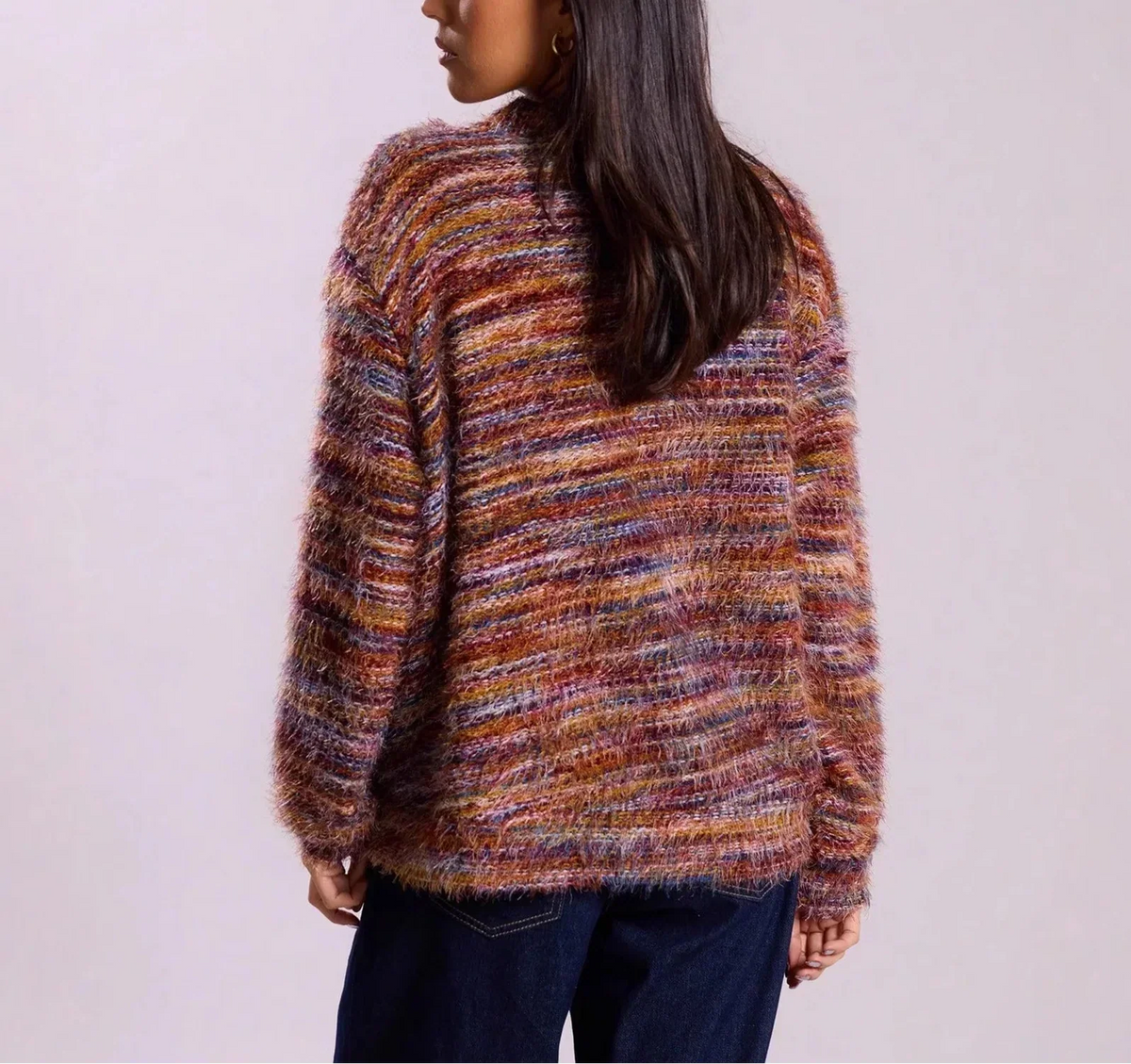 Clementine™ | Multicolor Fuzzy Knit Cardigan