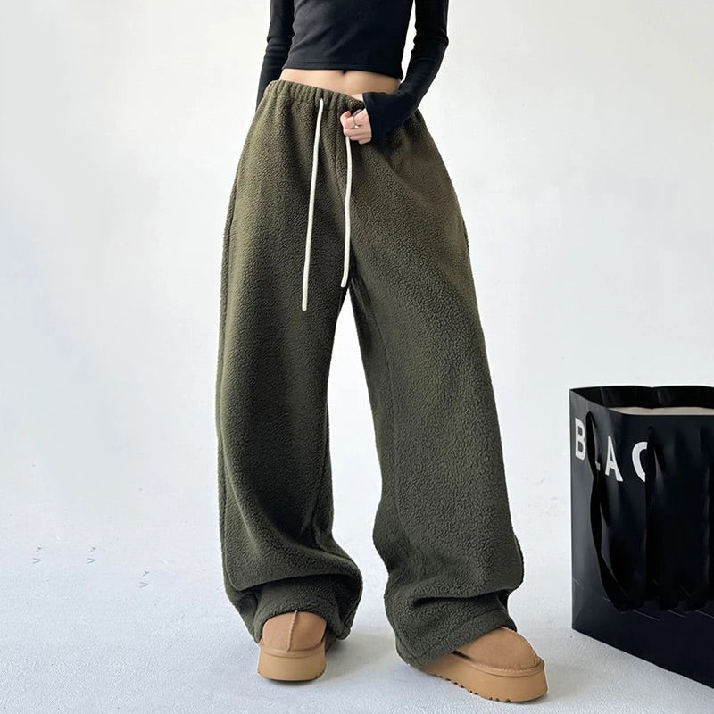 Brooke™ | Teddy Fleece Wide-Leg Sweatpants
