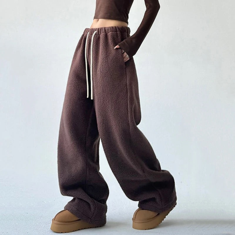 Brooke™ | Teddy Fleece Wide-Leg Sweatpants