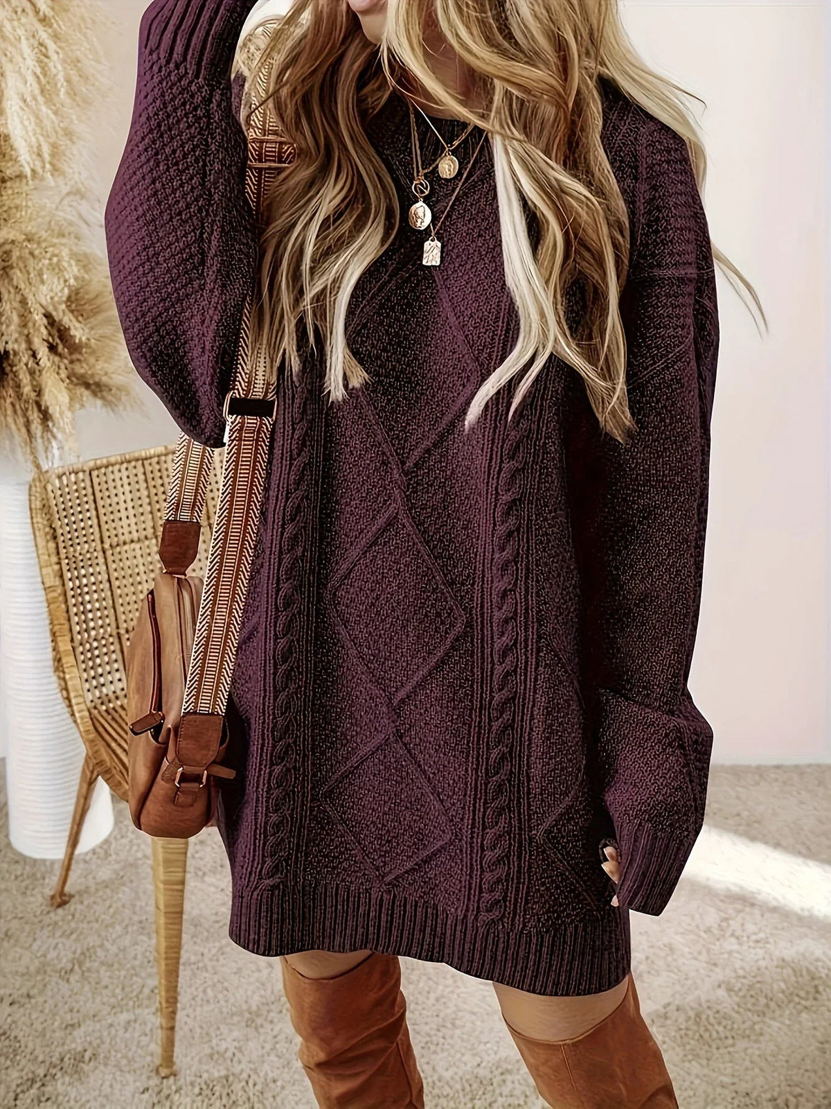 Juno™ | Cable Knit Sweater Dress