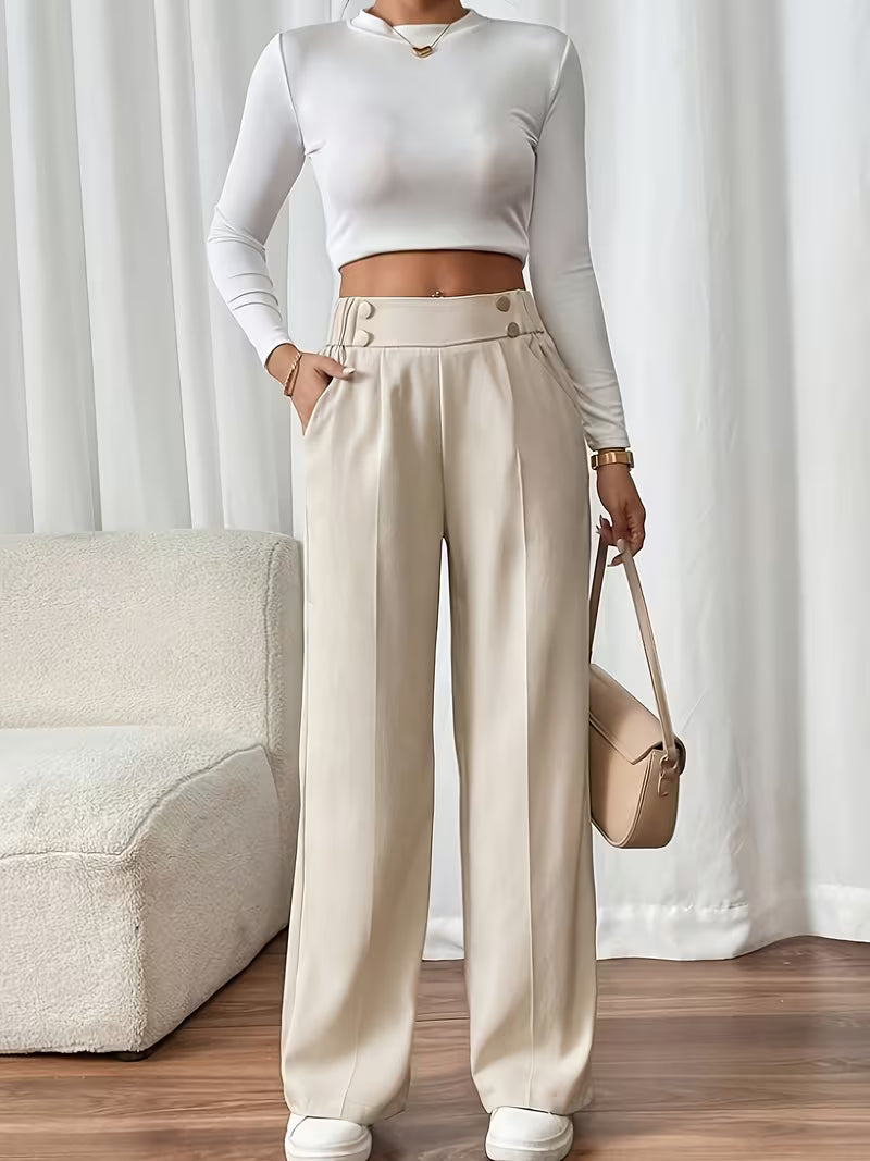 Margaux™ | Button-Waist Wide-Leg Pant