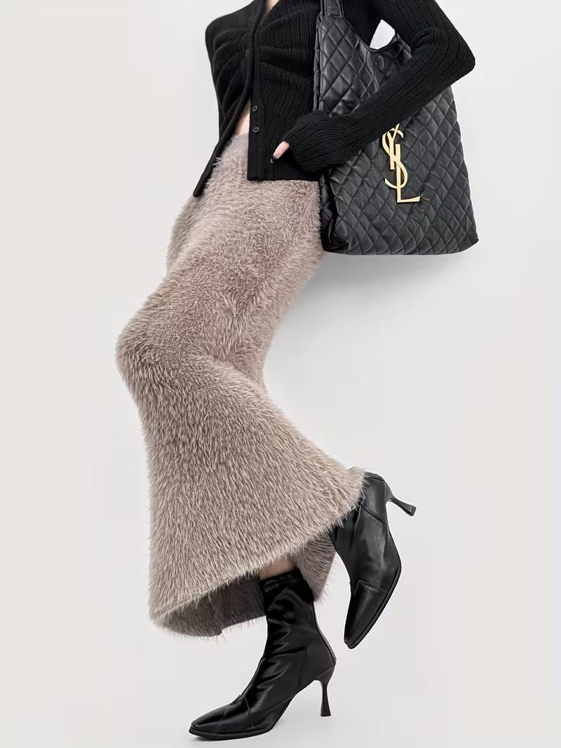Clairmont™ | Faux Fur Maxi Skirt