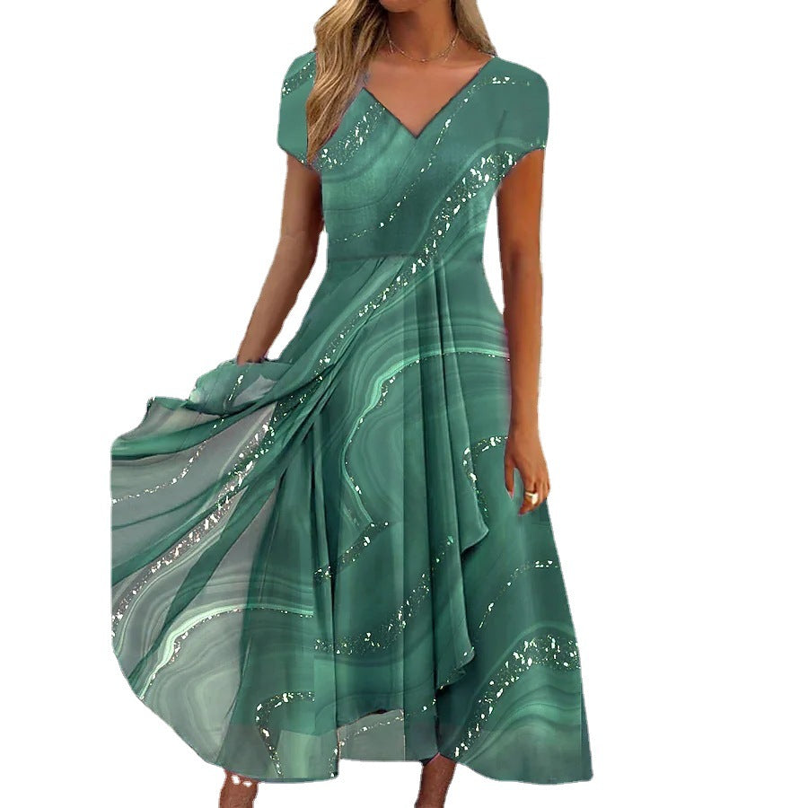 LYANNA™ - Flowing V-Neck Midi Dress