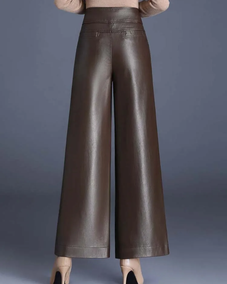 Vittoria™ | Vegan Leather Wide-Leg Trouser